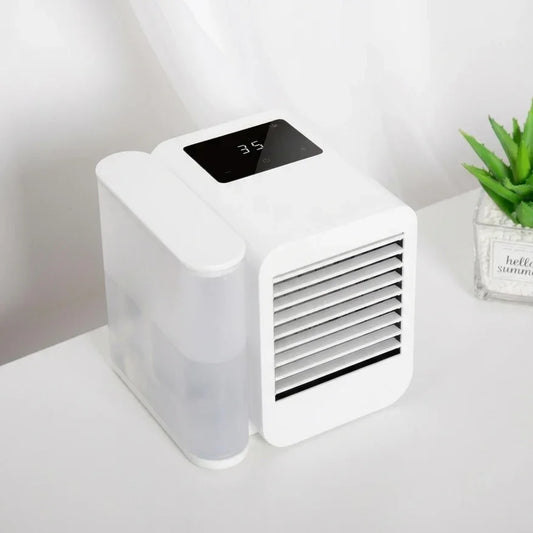 Portable Mini Air Cooler with 1000ml Water Tank – 99-Speed USB Powered Fan with Aromatherapy Function | 20W